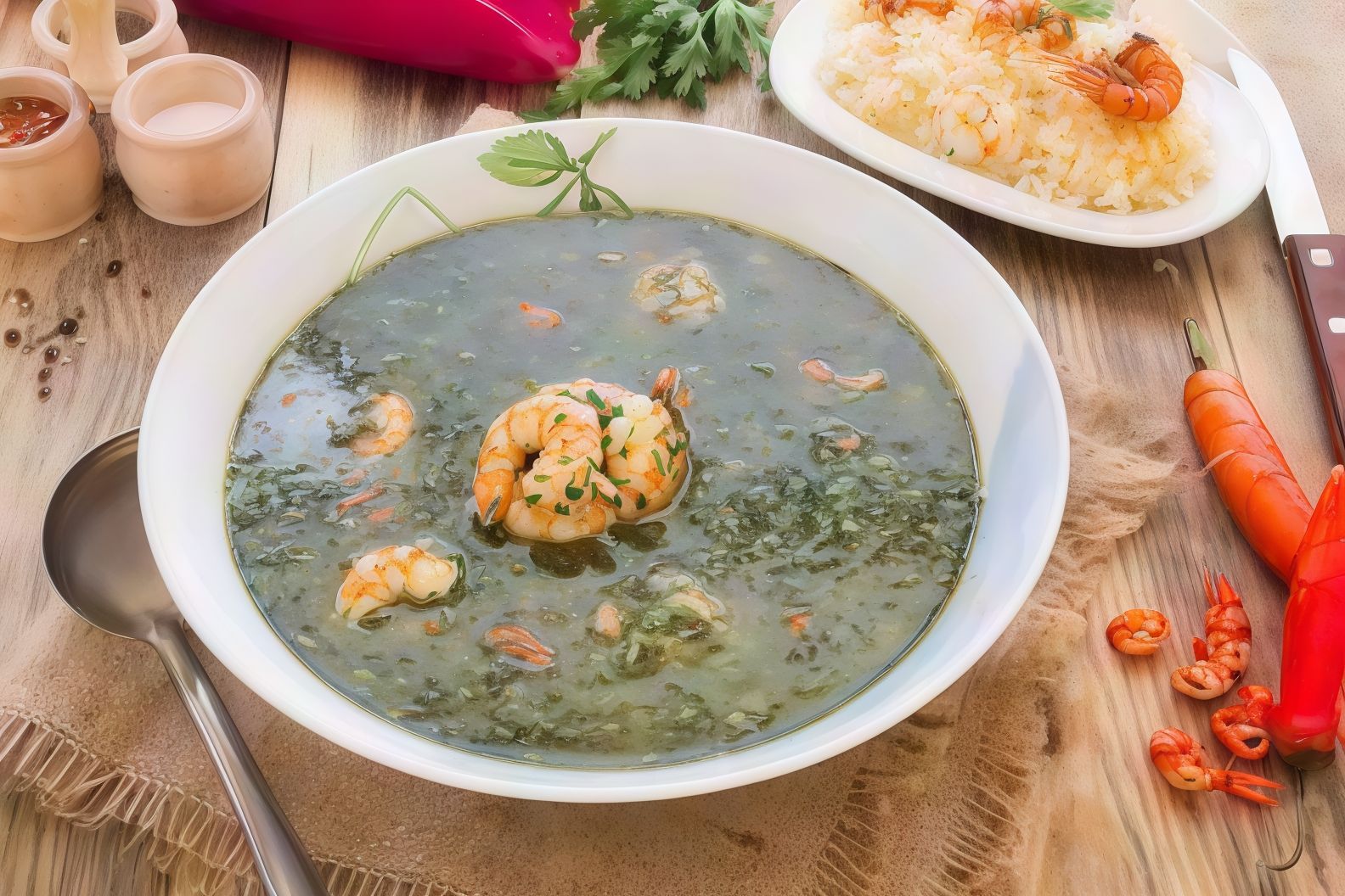 Molokhia with Shrimp