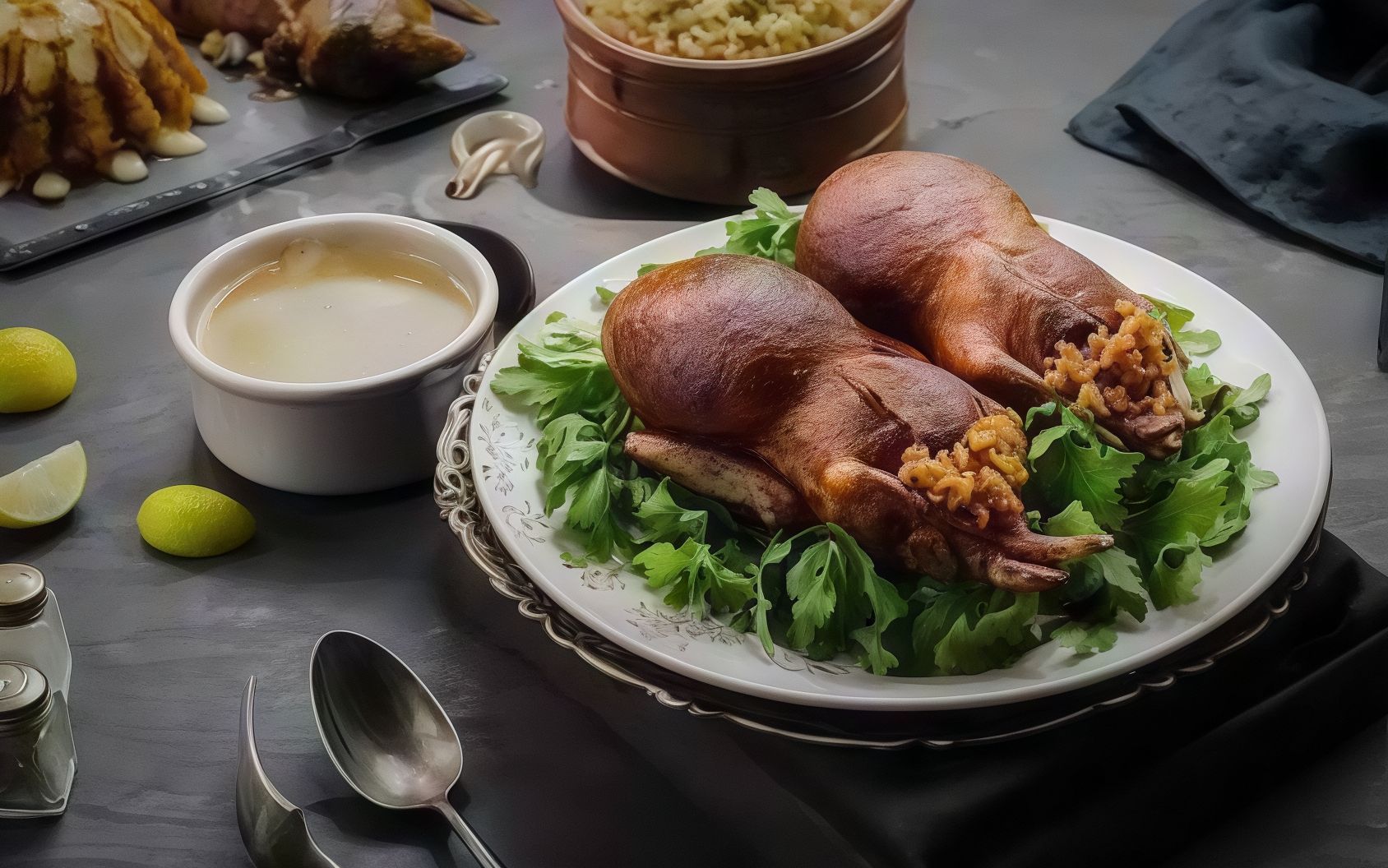 2 stuffed Pigeon