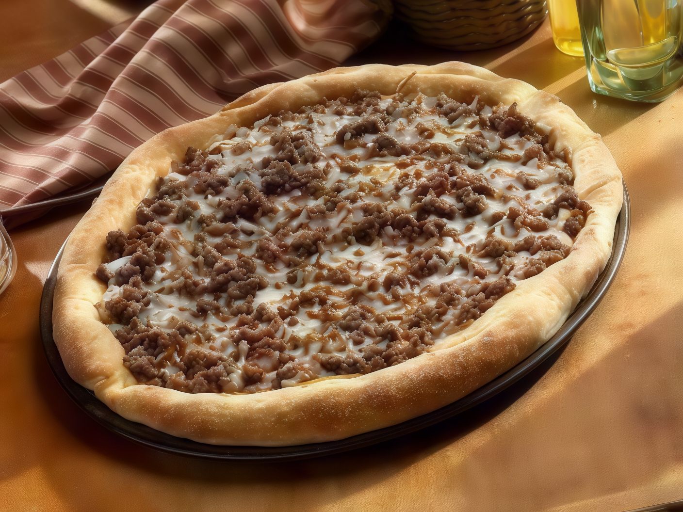 Minced Meat Oriental Pizza