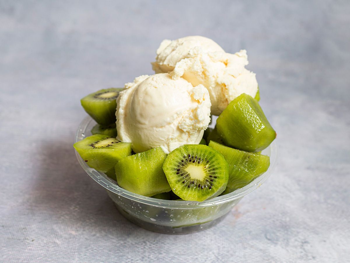 Kiwi Pieces With Ice Cream