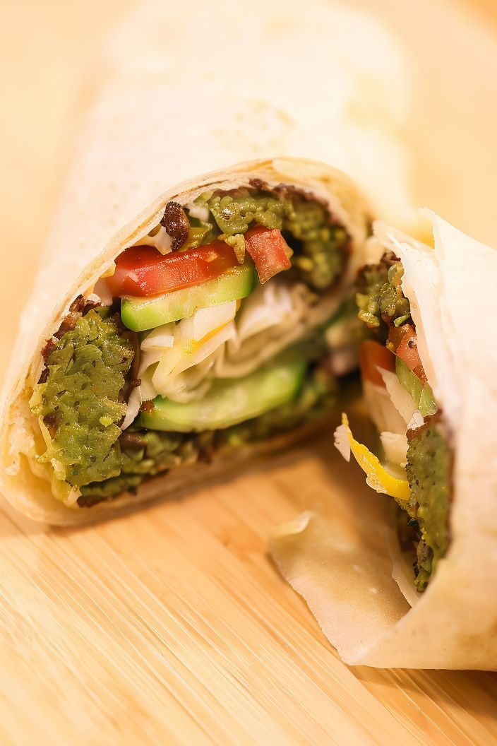Falafel and potatoes Syrian sandwich