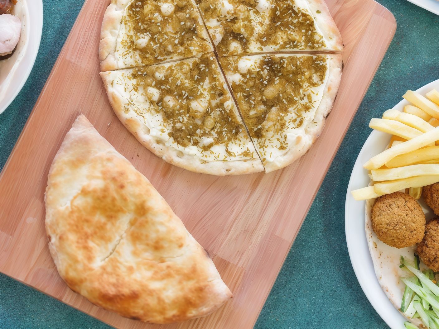Labneh With Falafel Mix Manoucheh