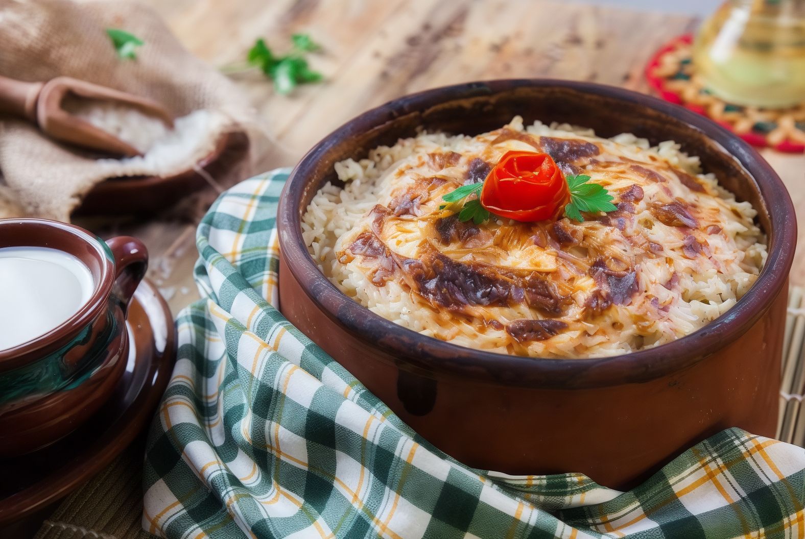 Oven Baked Rice with Meat Casserole
