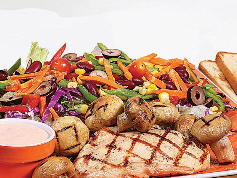 Grilled Chicken With Fresh Mushroom Salad