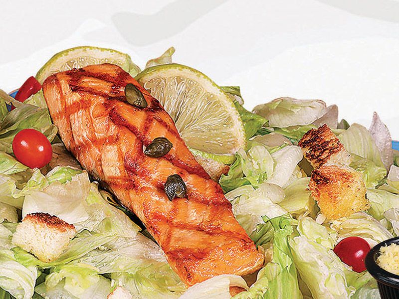 Grilled Salmon Caesar Salad