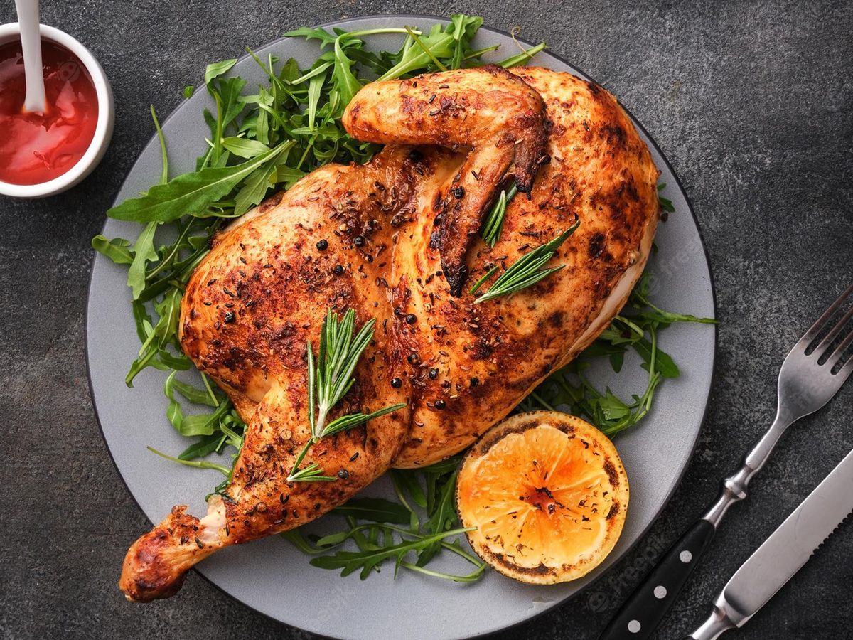 Half Charcoal chicken