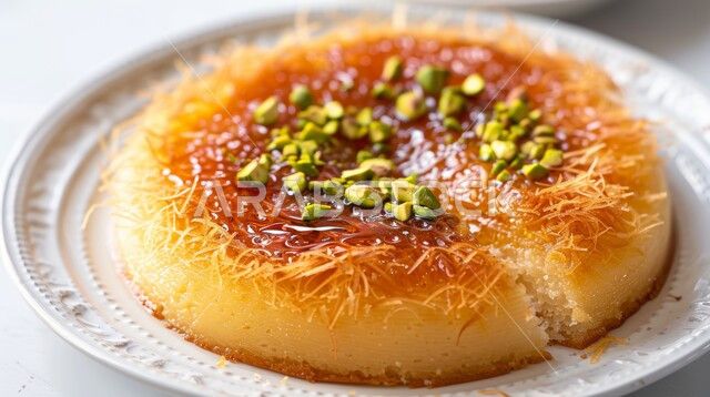 Kunafa Pie On Basbousa