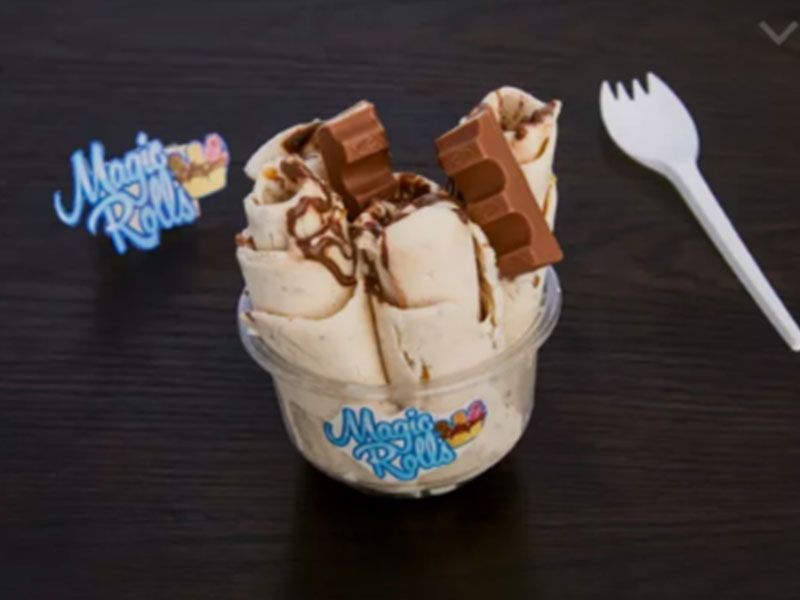 Kinder Chocolate Ice Cream Roll