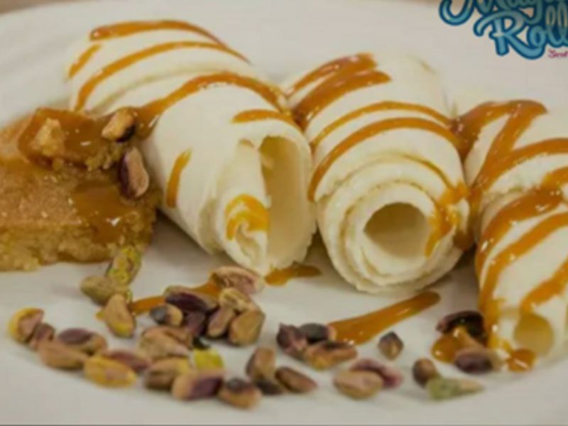 Basbousa Ice Cream Roll