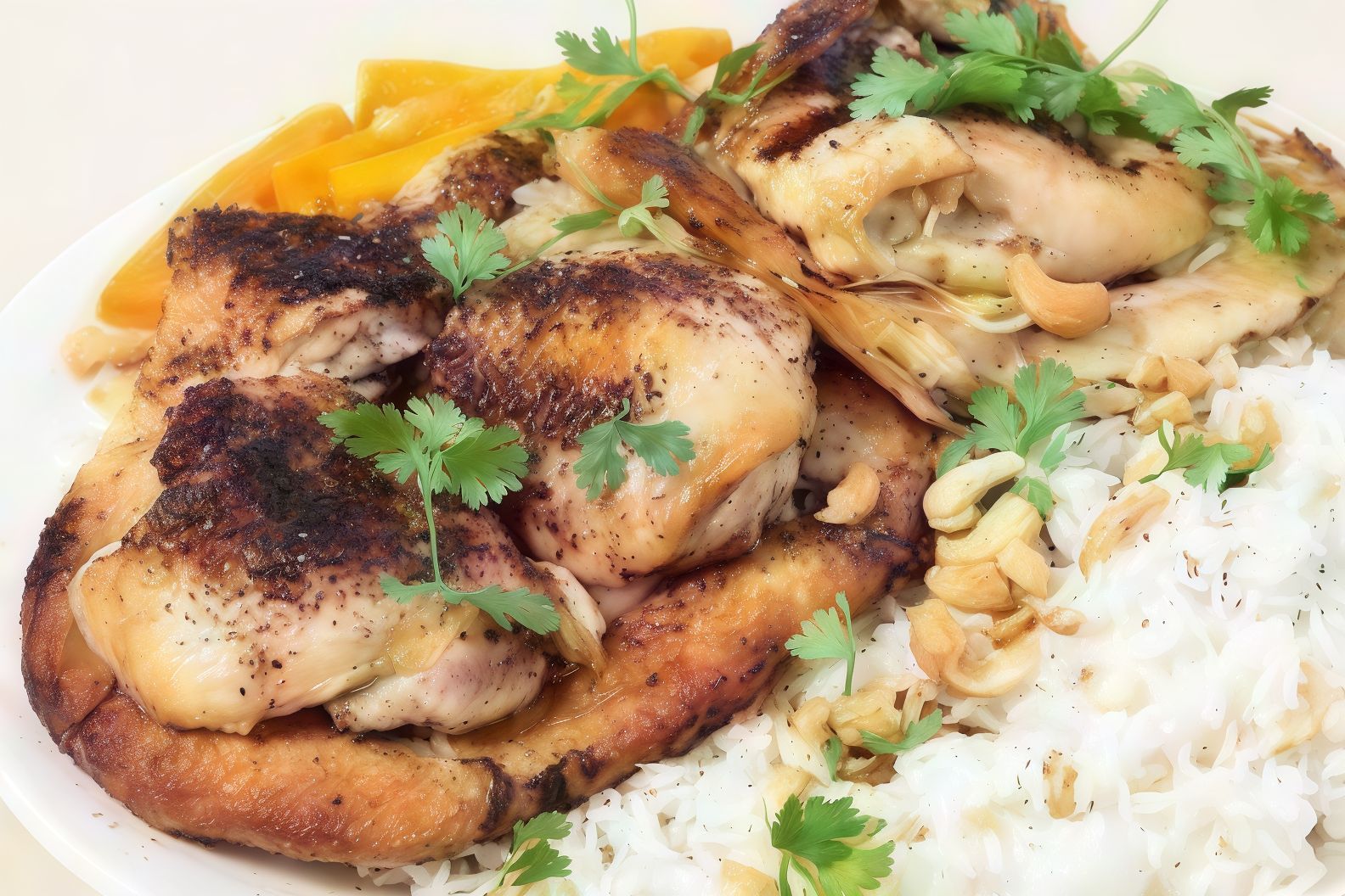 Grilled chicken fatteh plate