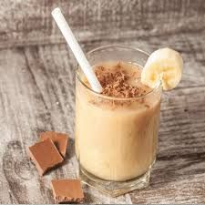 Banana With Chocolate And Milk Juice