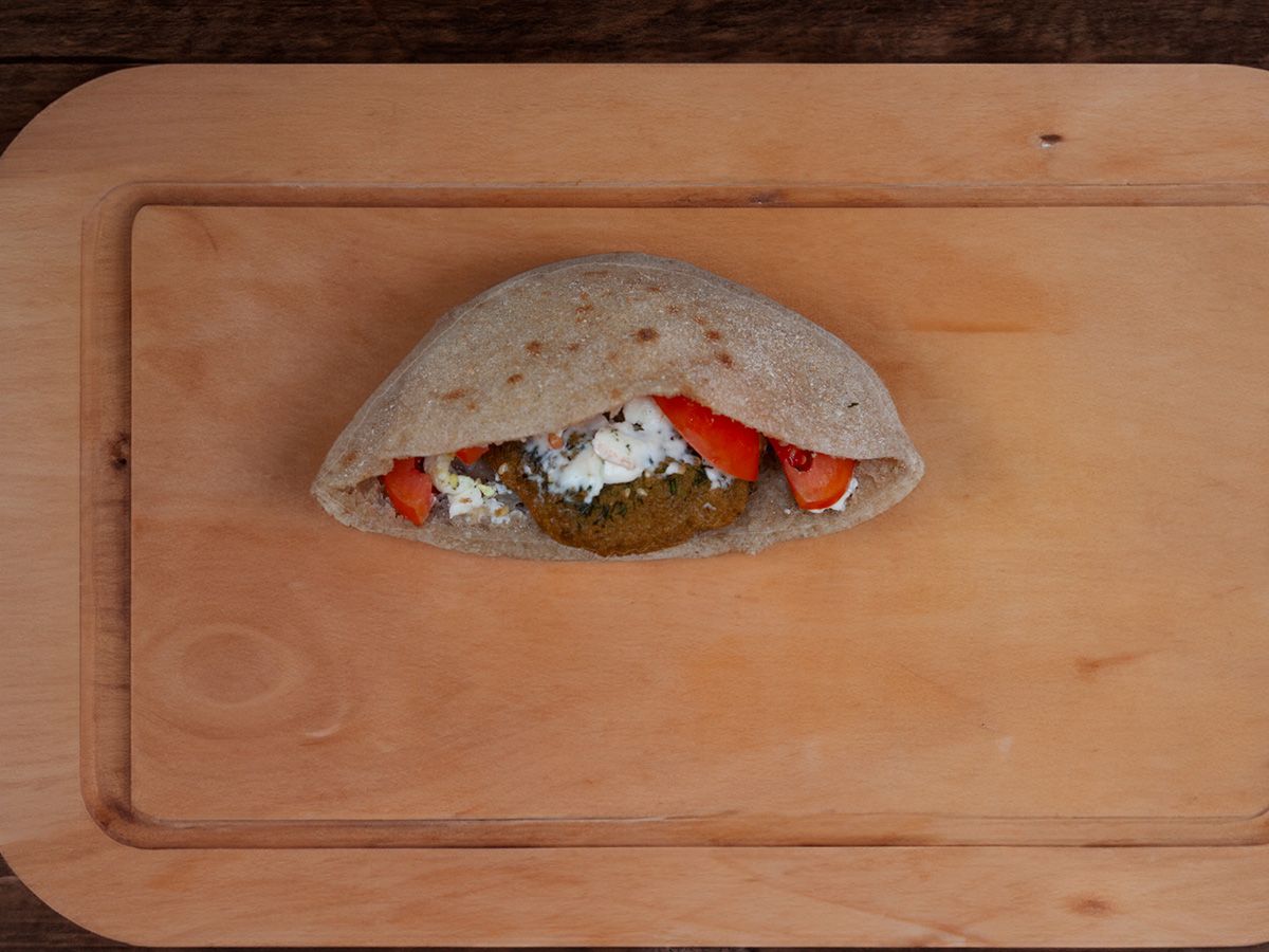 Falafel sandwich with cheese