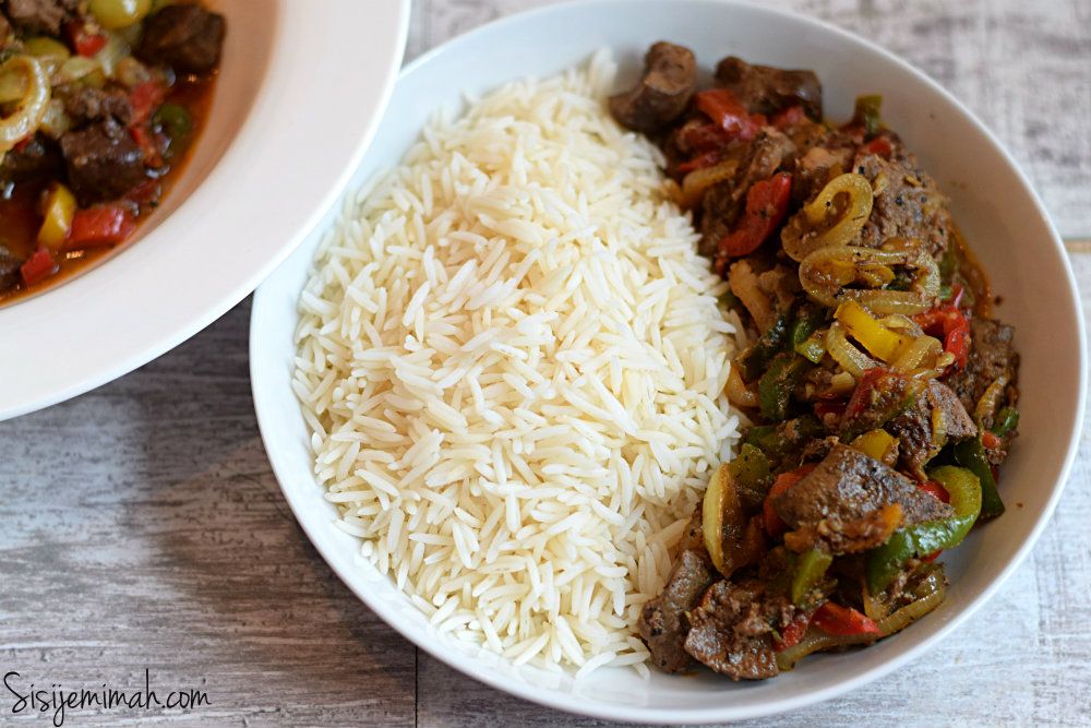 White rice with liver and kidneys