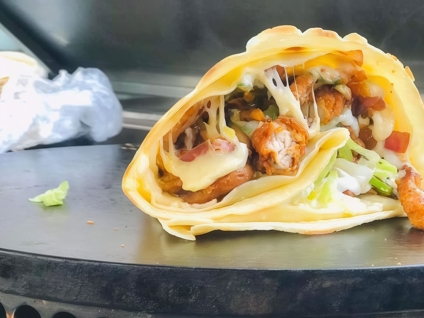 Sausage and Zinger Chicken Crepe