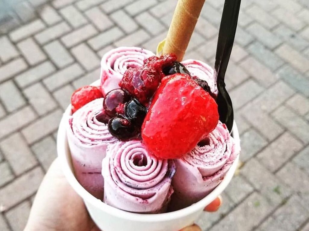 Berry Yogurt Ice Cream Roll
