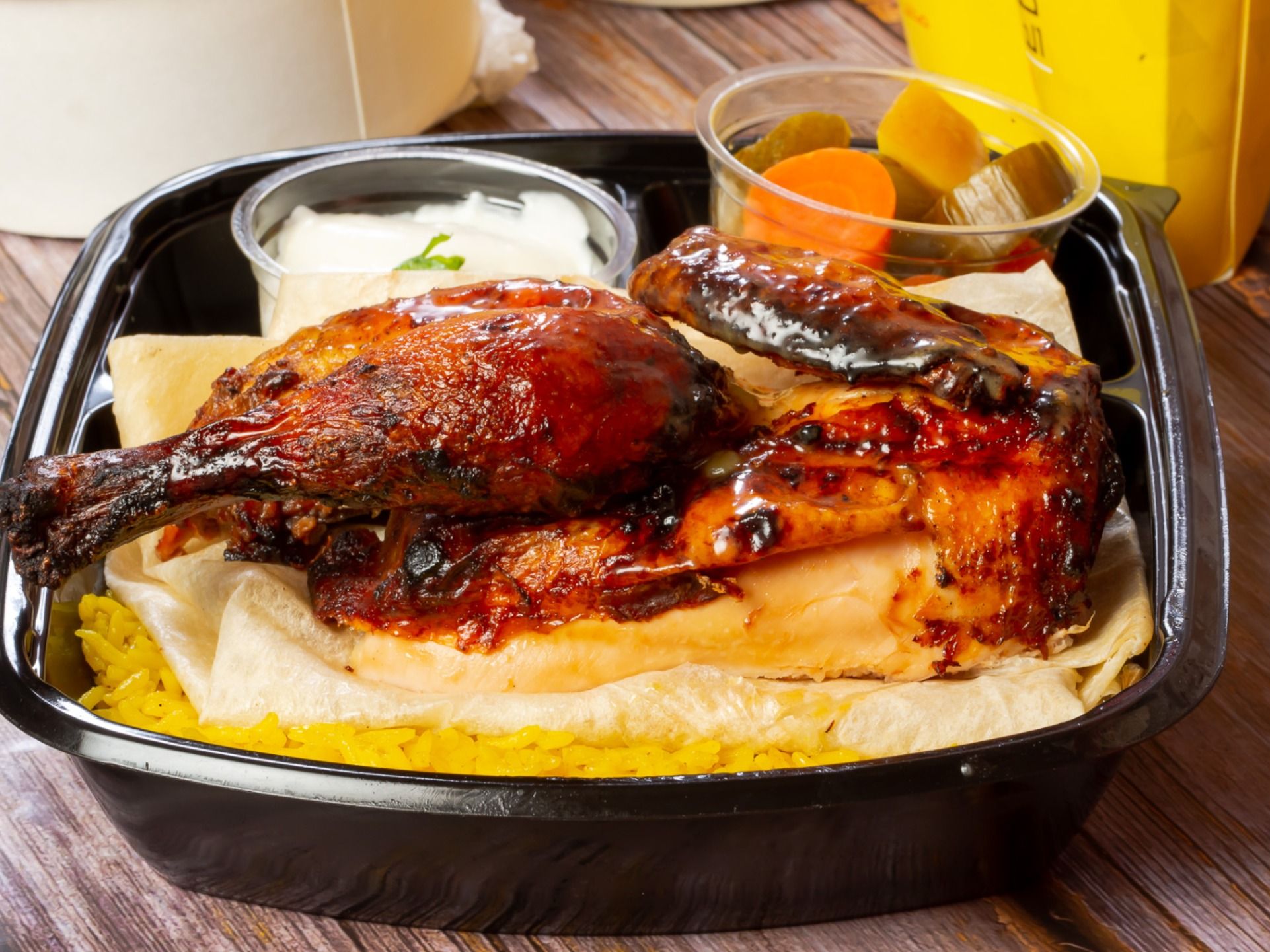 Half grilled chicken