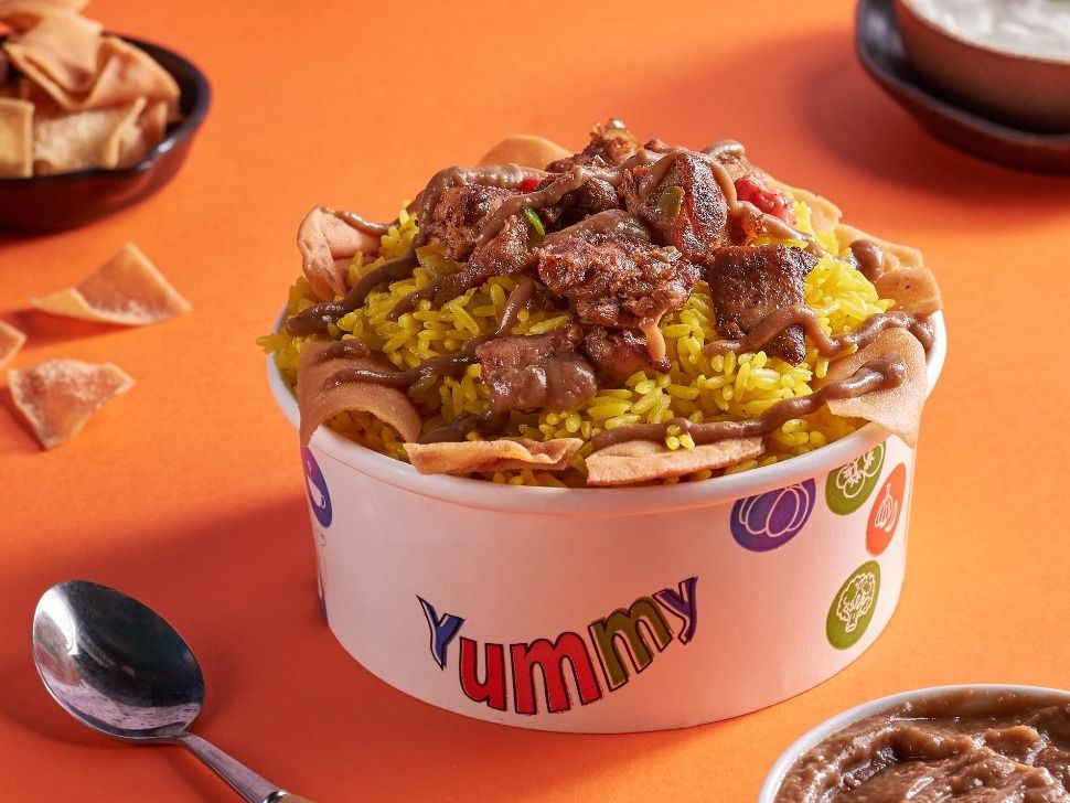 Curry chicken fatteh