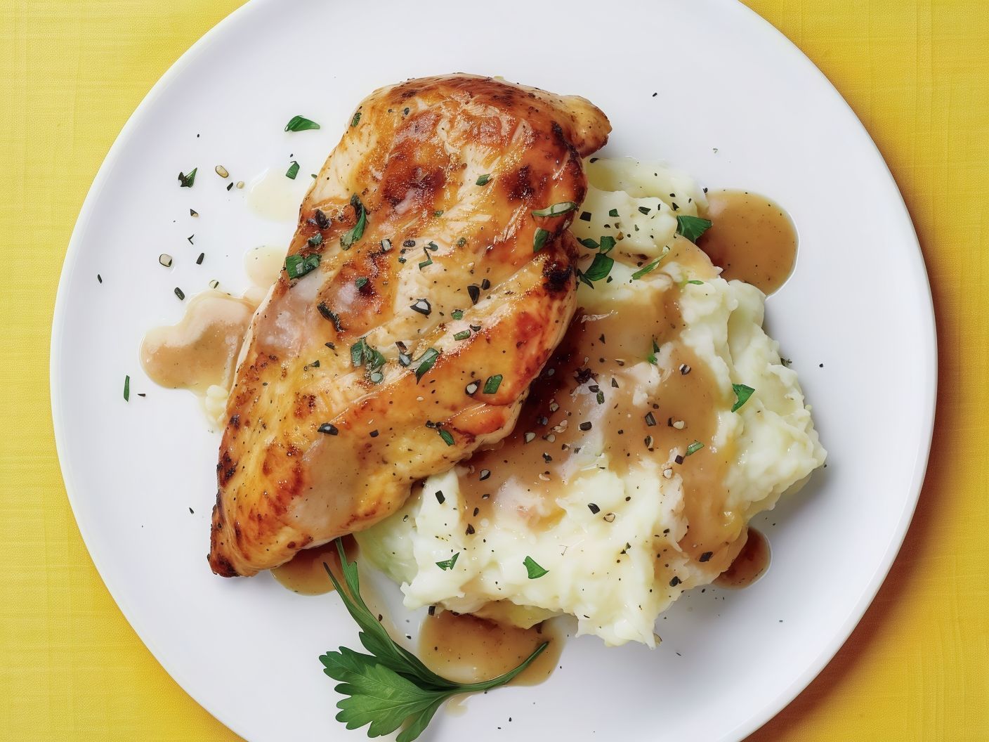 Grilled Chicken Breasts With Mashed Potatoes