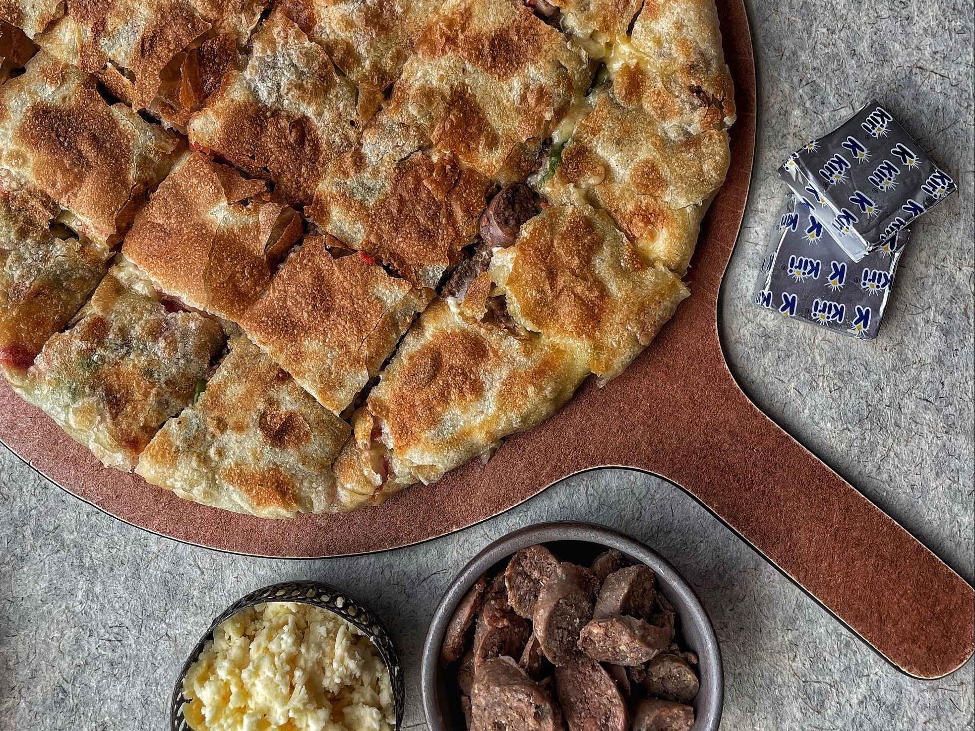 Oriental Sausage With Kiri Cheese Pie