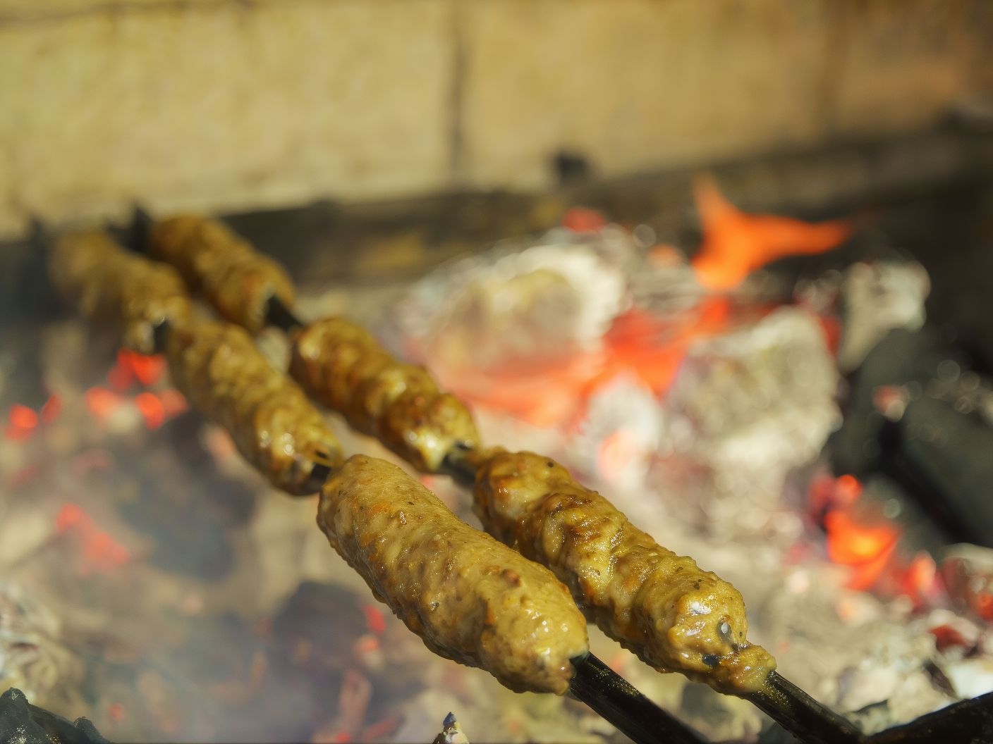 Grilled Kofta Sandwich On Charcoal