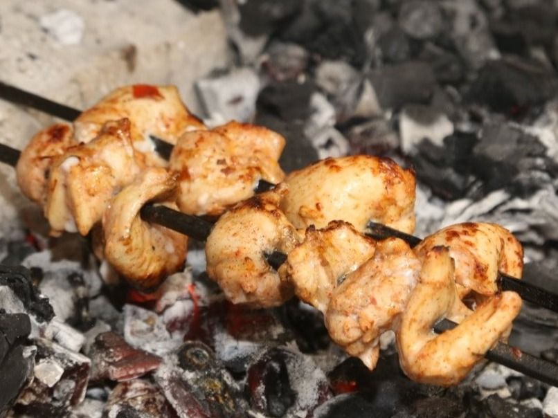 Shish Tawook Sandwich On Charcoal