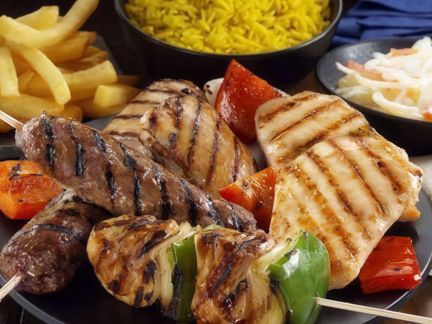 Charcoal grilled mix grill