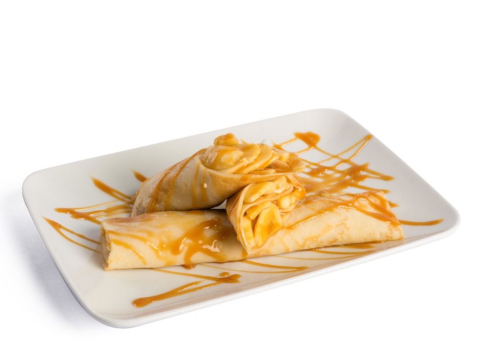 Banana and caramel crepe