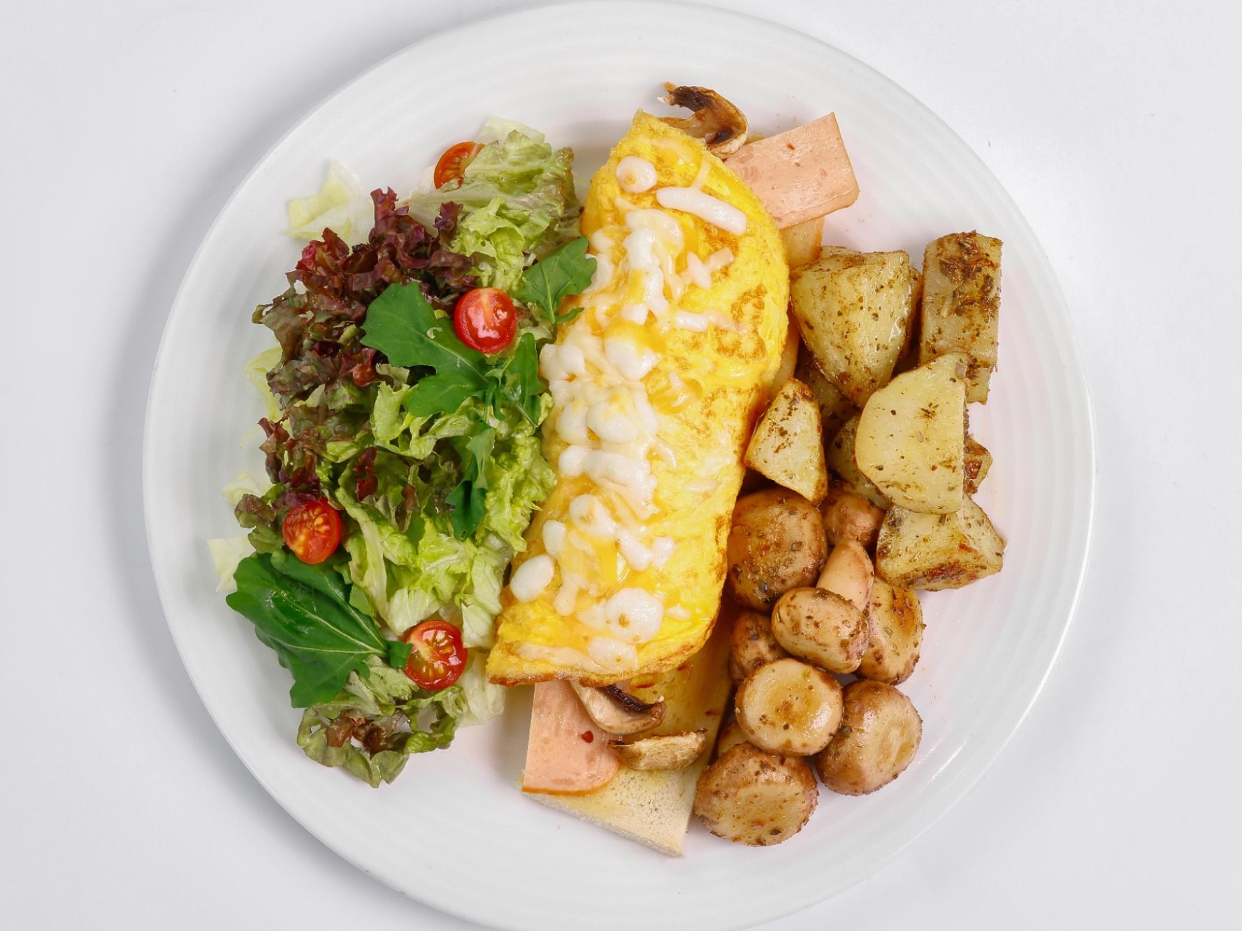 Smoked Turkey Omelette And Cheese