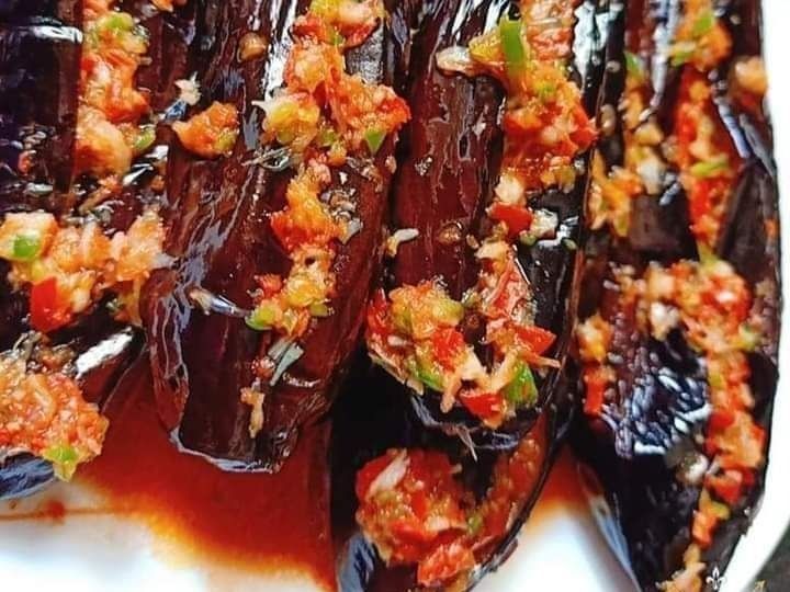fried pickled eggplant