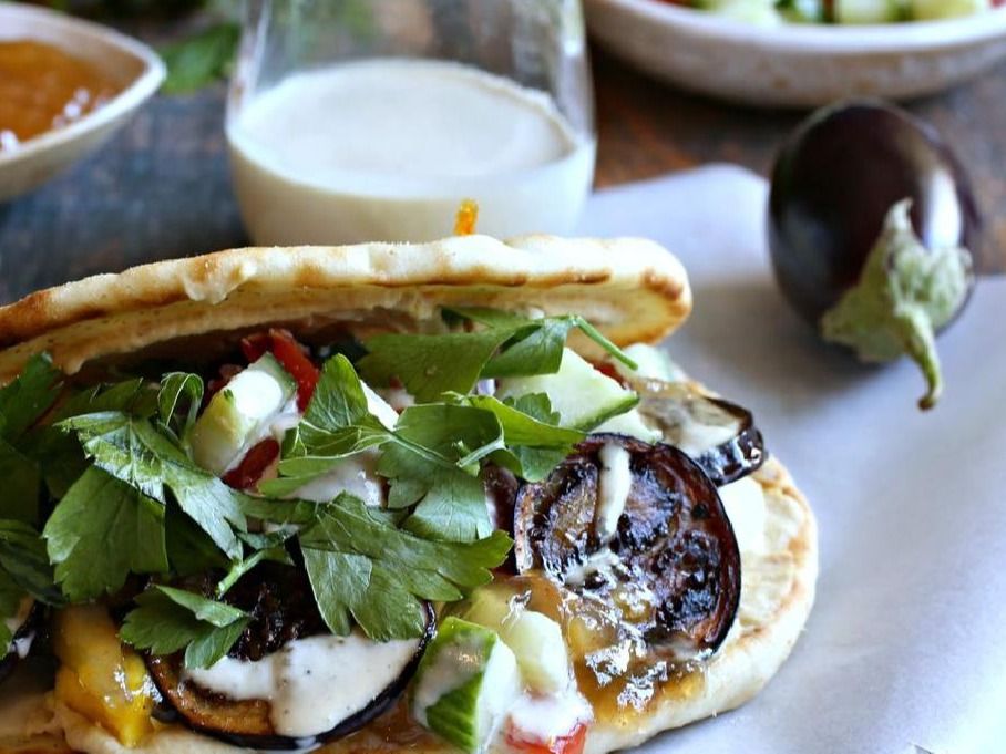Fried eggplant sandwich