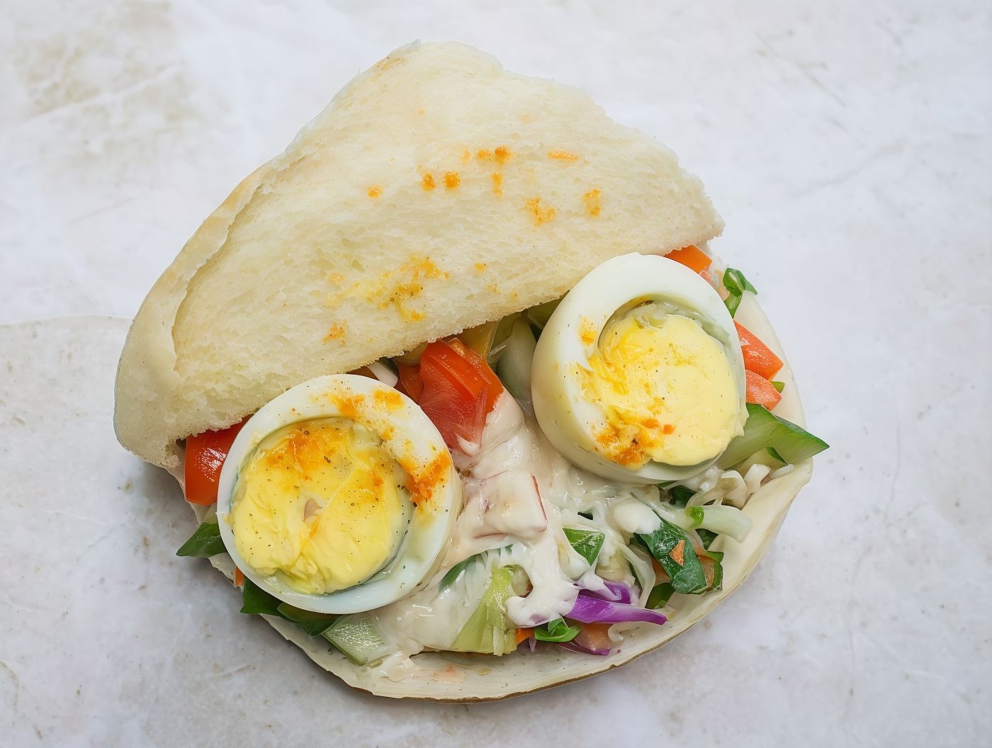 Boiled egg sandwich