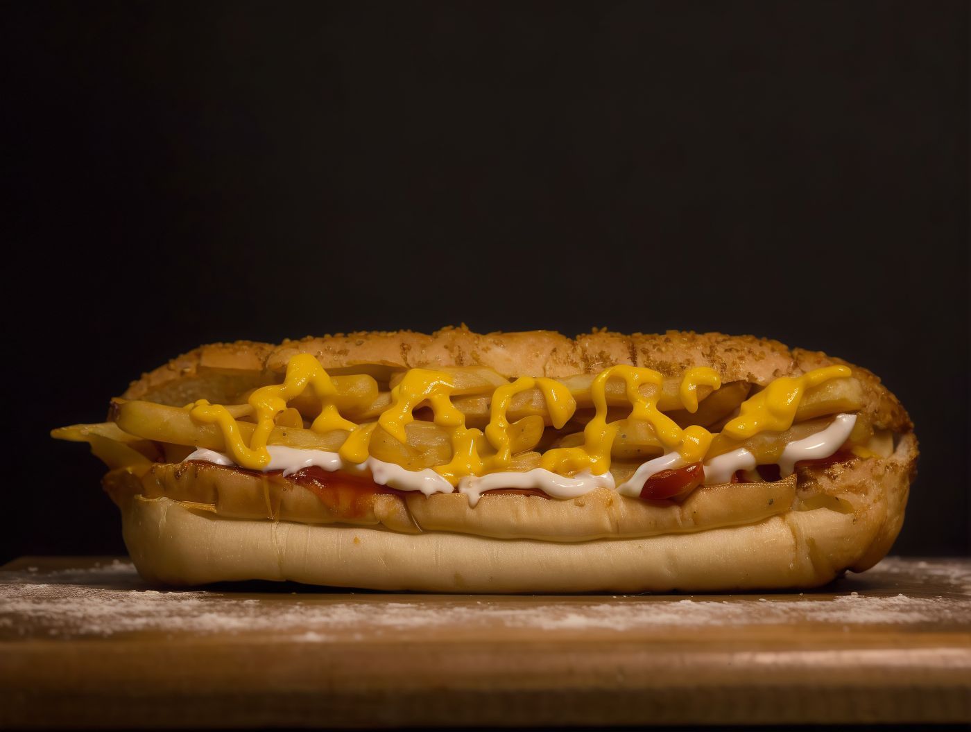 Cheesy French Fries Sandwich