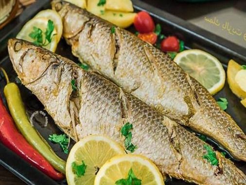 Grilled Grey Mullet Fish Meal With Seafood Soup