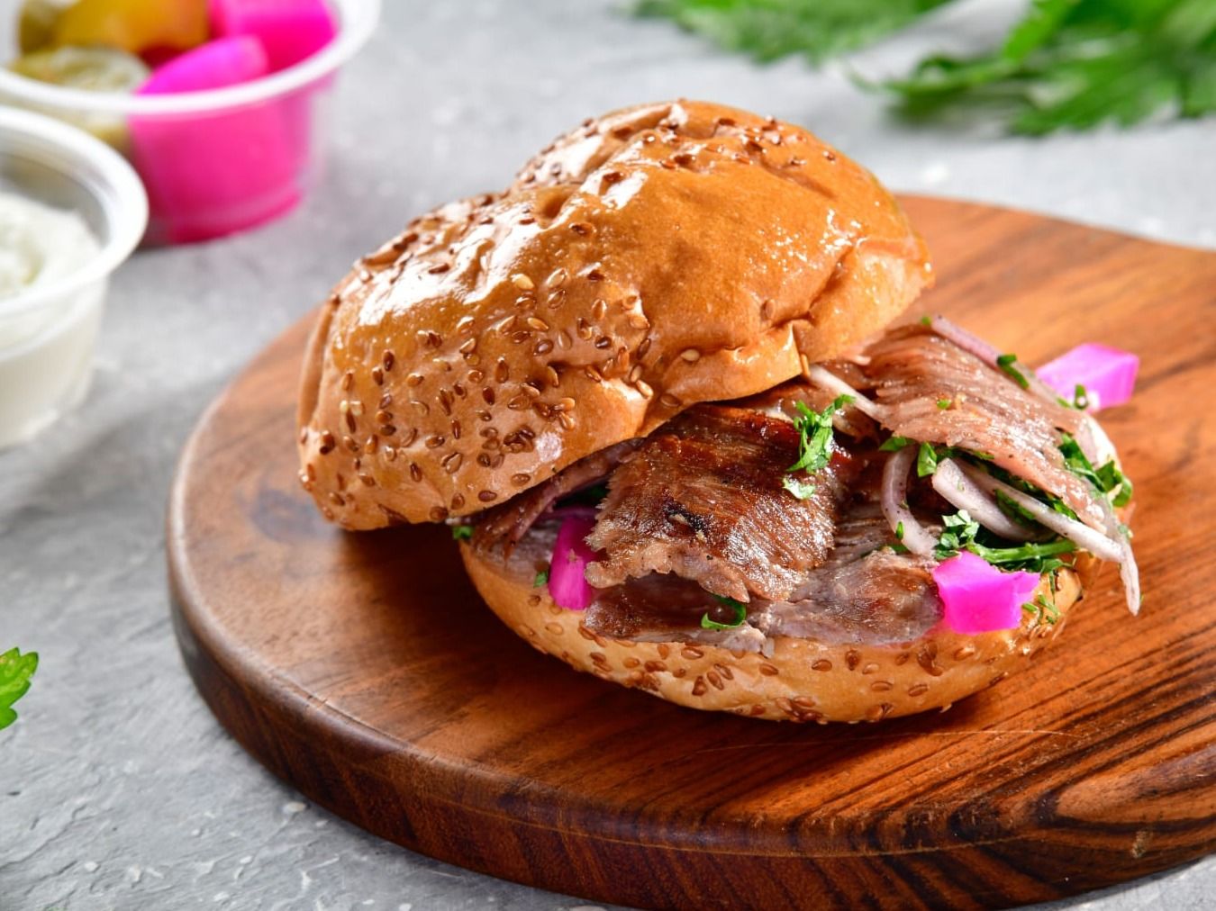Zaman Meat Shawerma Bun Sandwich