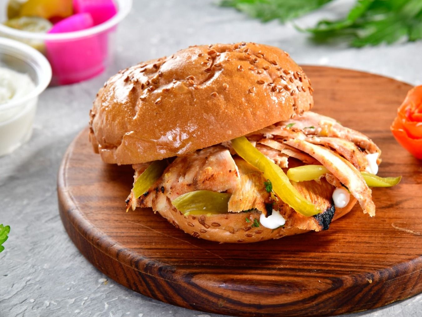 Zaman Chicken Shawerma Bun Sandwich