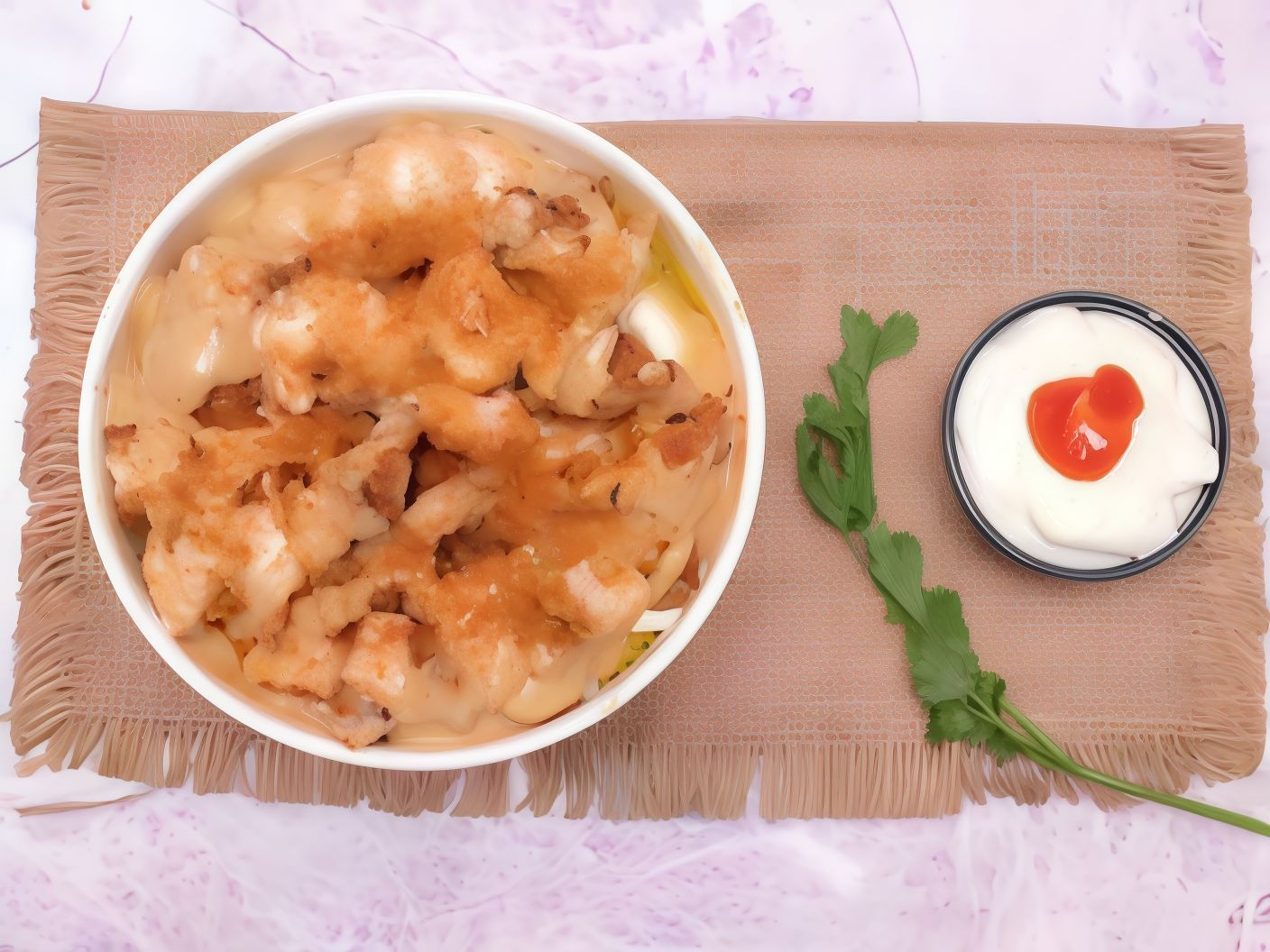 Spicy Crunchy Chicken Fatteh