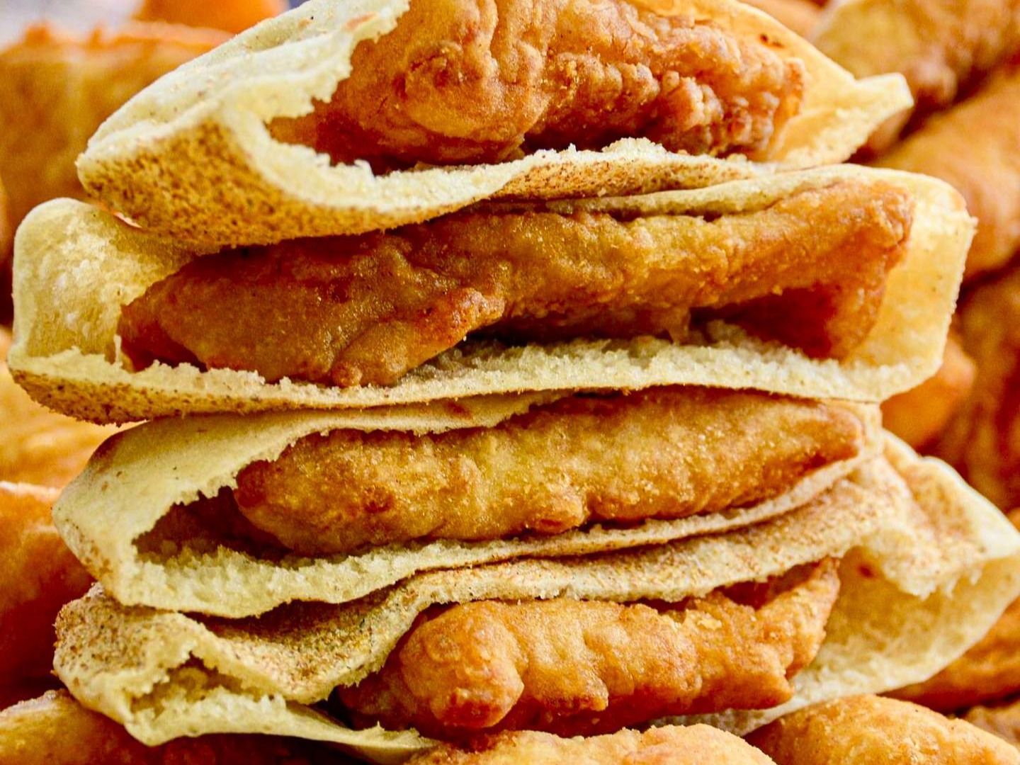 Baladi Bread Fish Fillet Sandwich