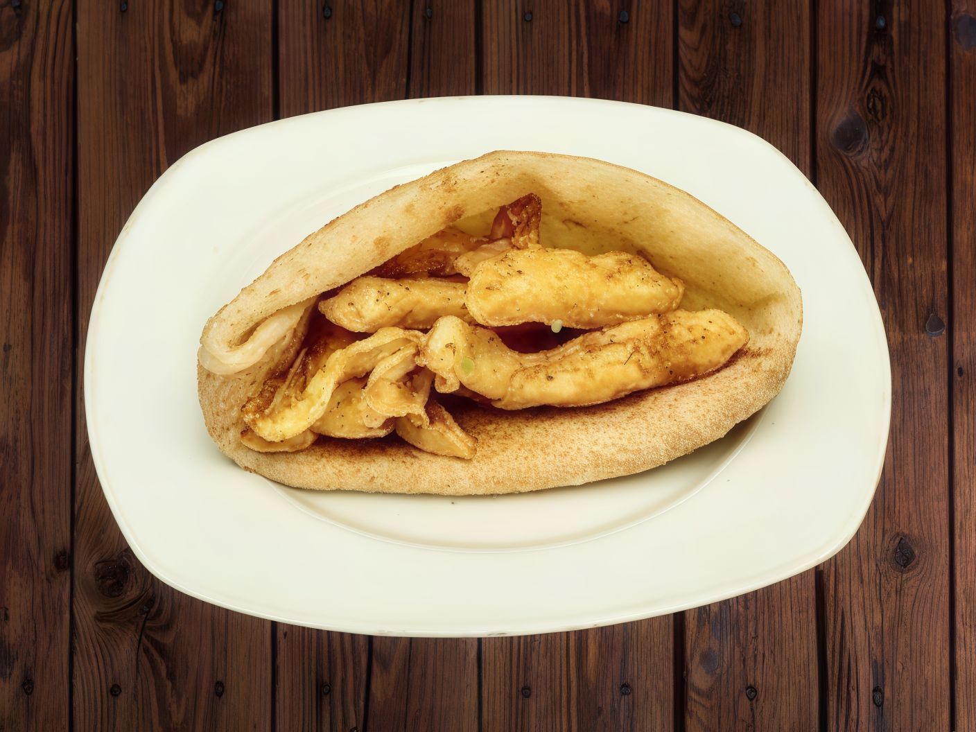 Baladi Bread Calamari Sandwich