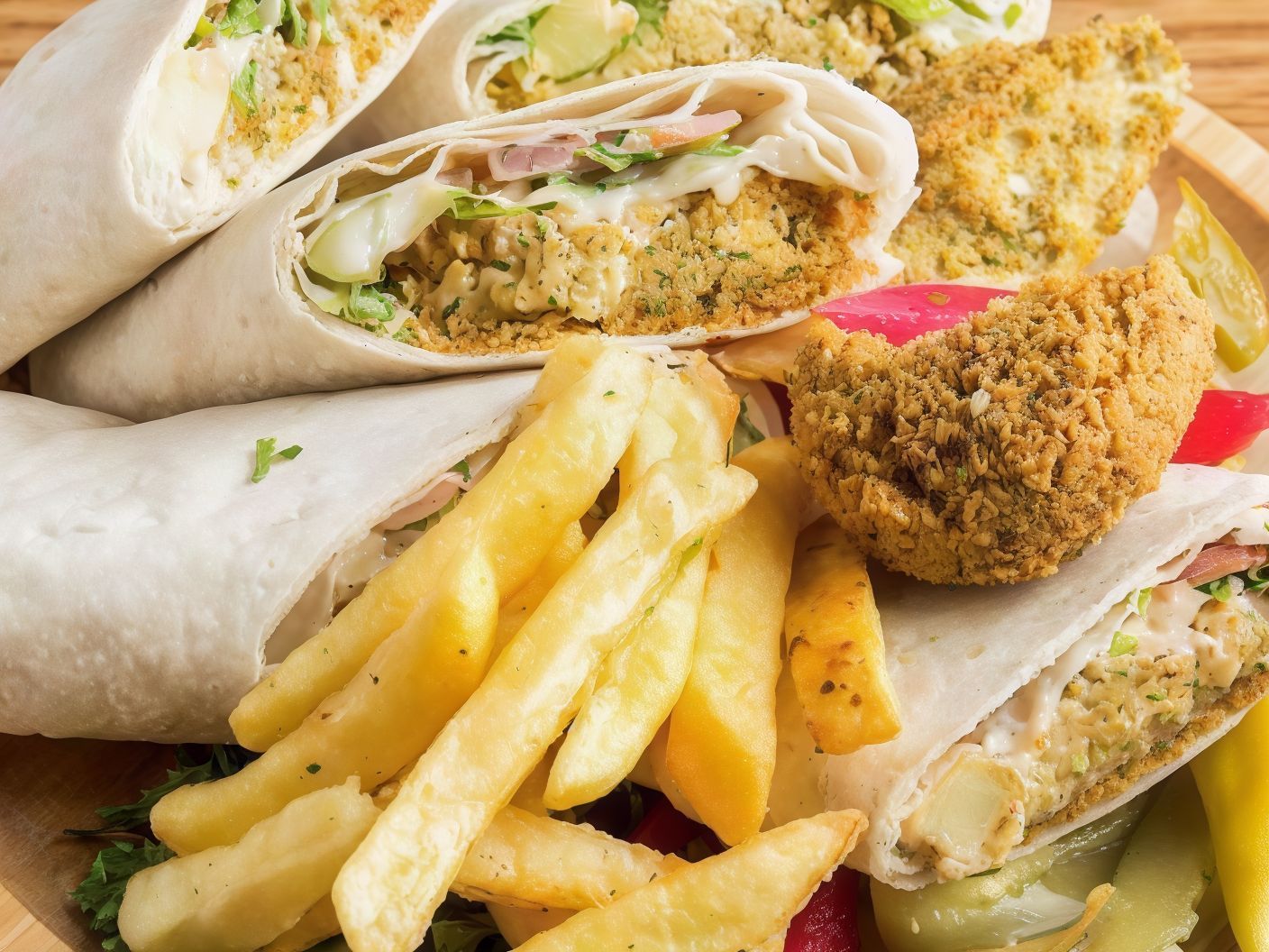 Falafel And Potato Sandwich
