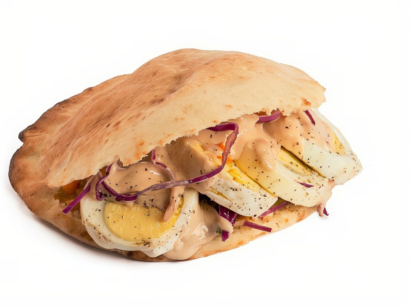 Boiled eggs sandwich