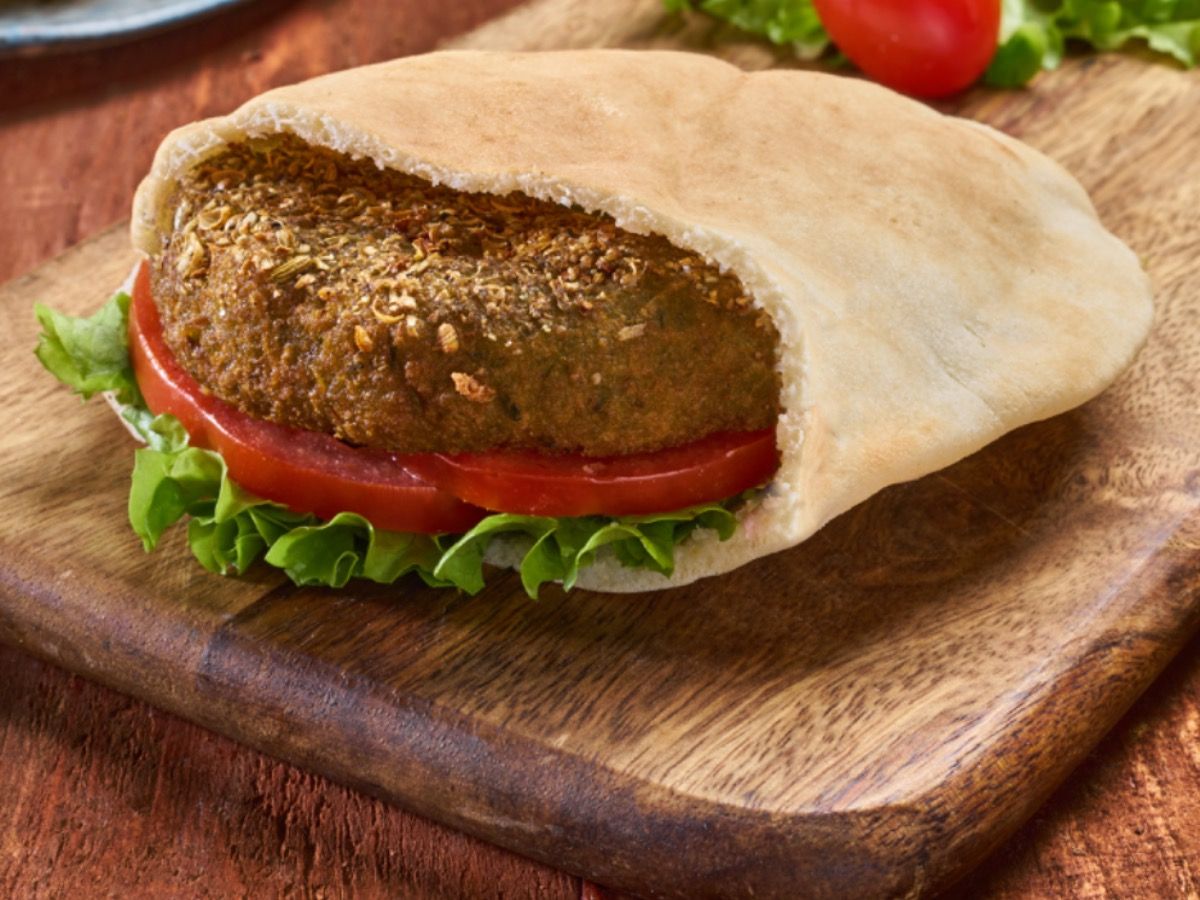 Taamia with cheese and tomato sandwich