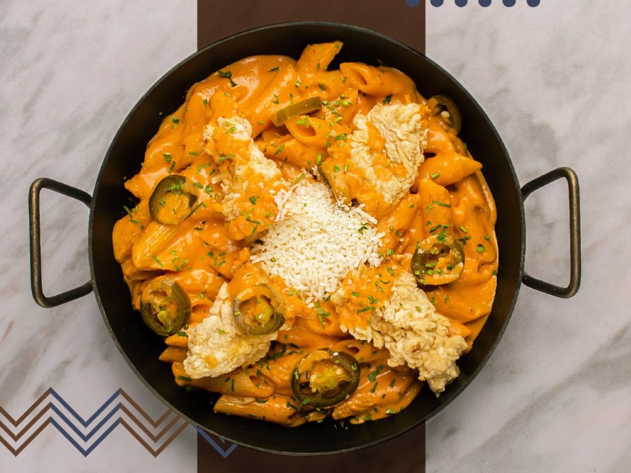 Pasta di Pollo Fritto e Jalapeno