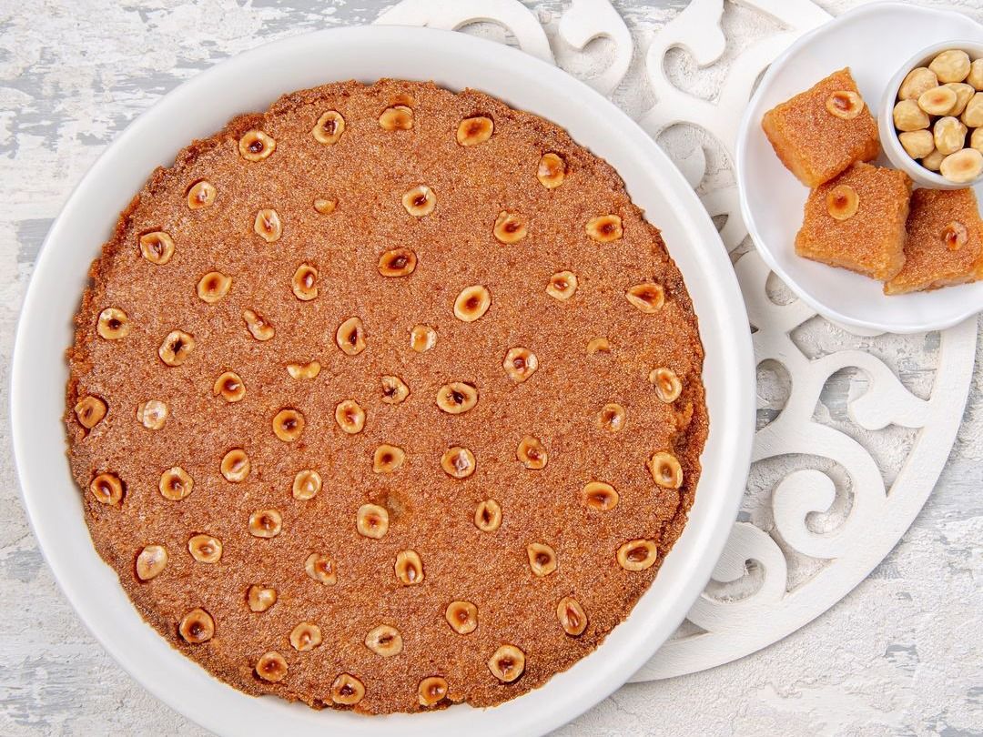 Hazelnut Basbousa Dish
