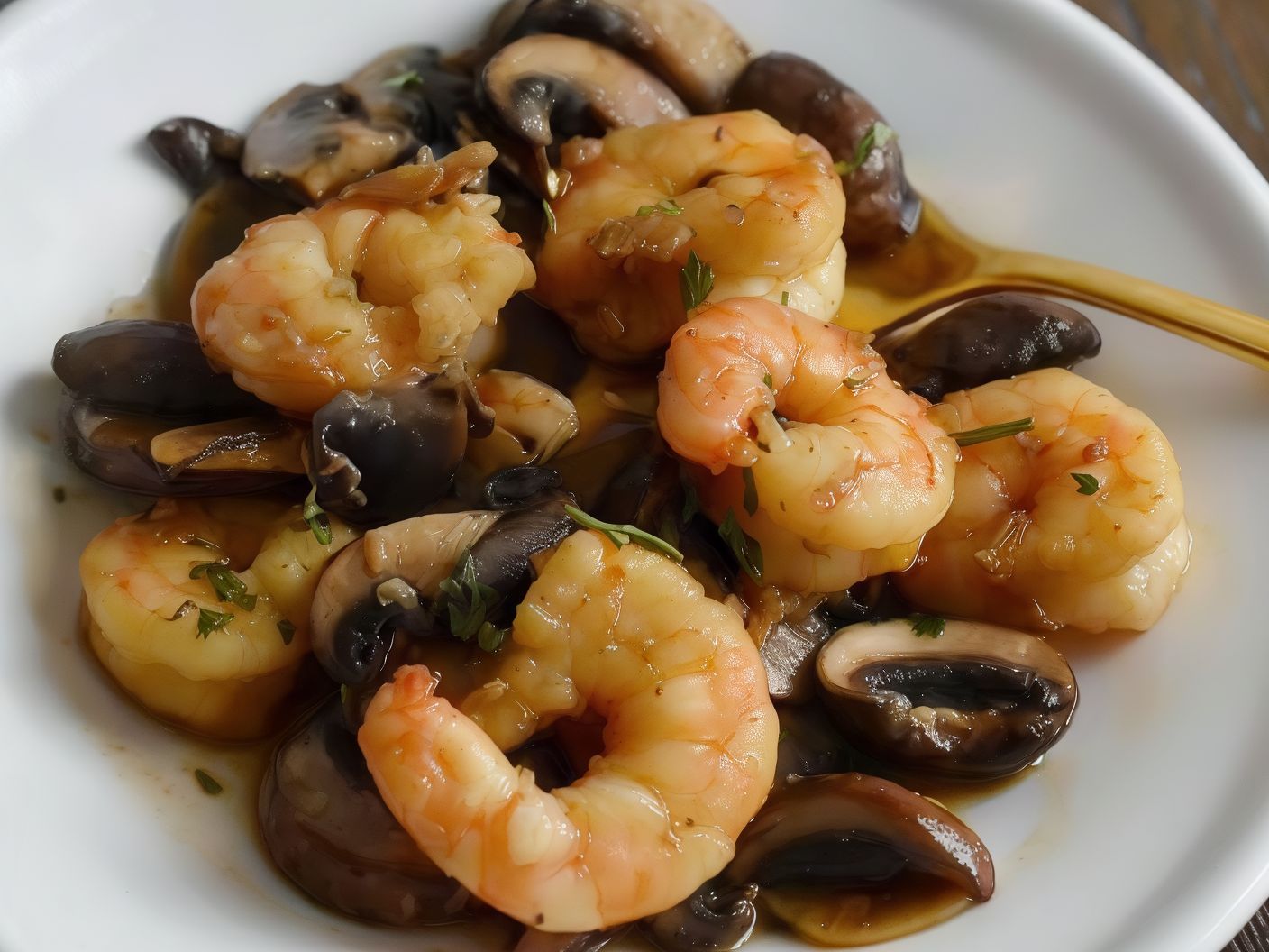 Sx2- Shrimp with black Mushroom and Oyster Sauce