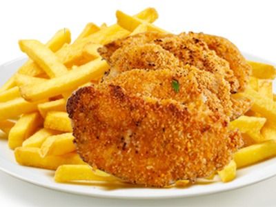 French Fries With Chicken Pane