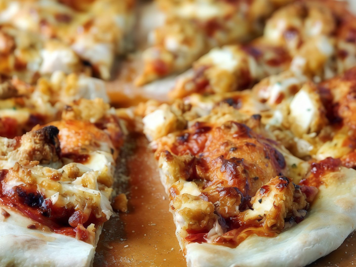 Chicken crunchy pizza