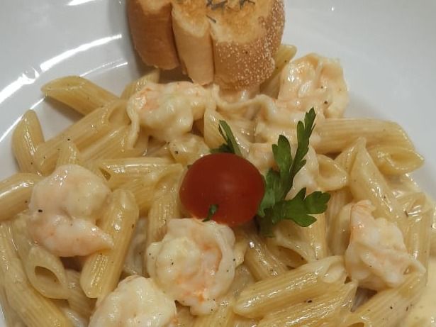 Pasta Quattro Formaggi With Shrimp