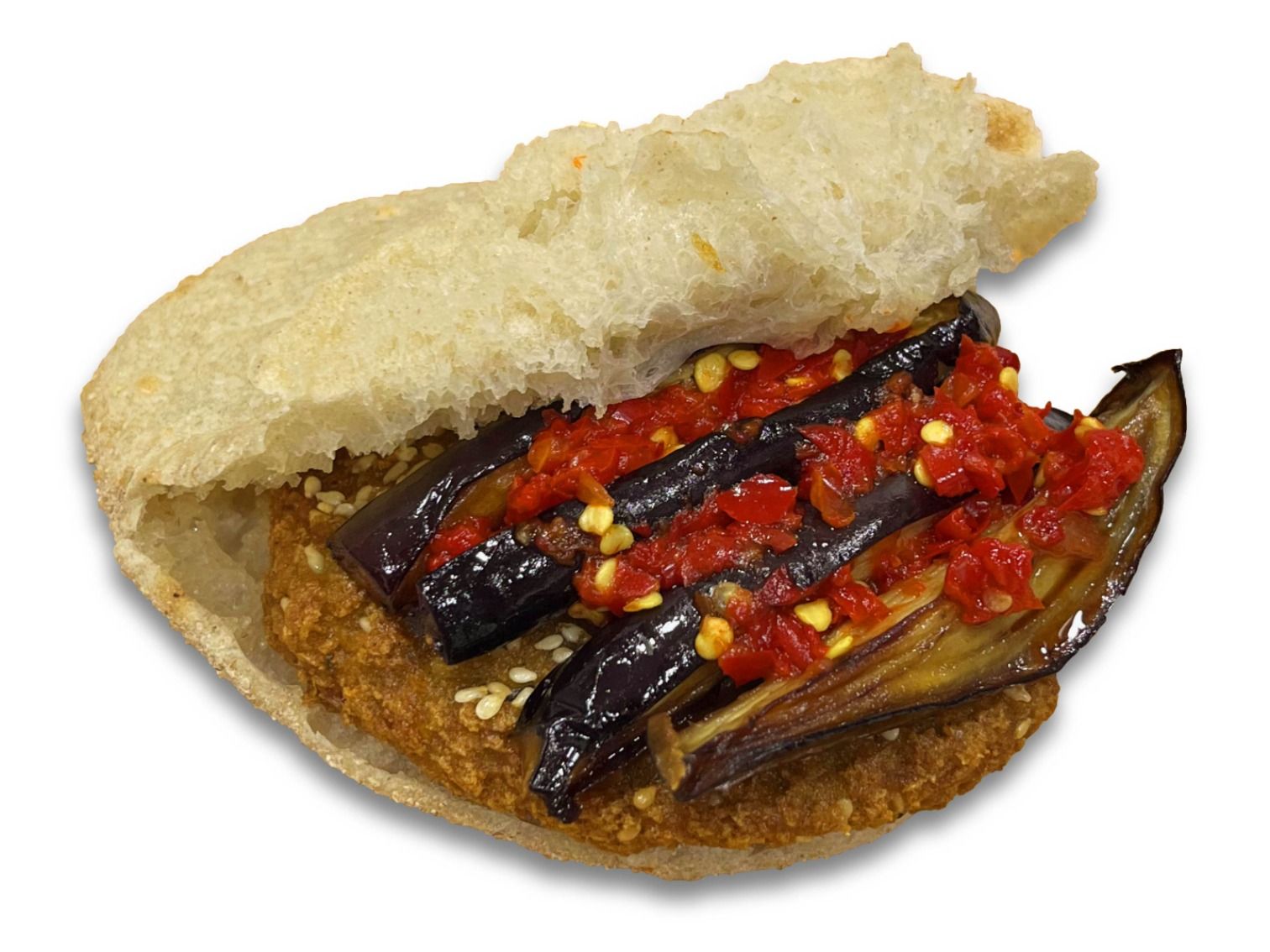 Taamia With Baba Ghanoug Sandwich