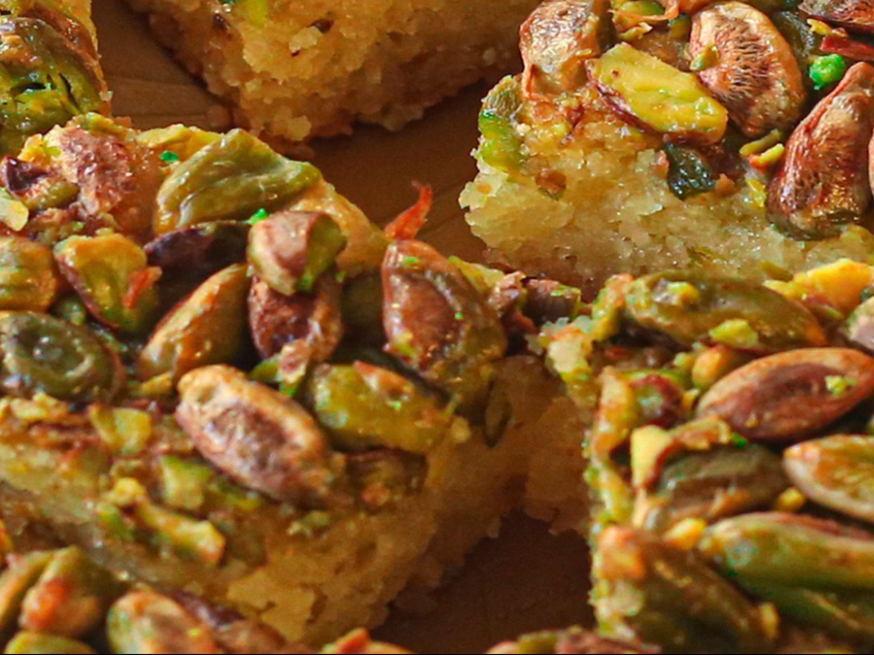 Egyptian Pistachio Basbousa