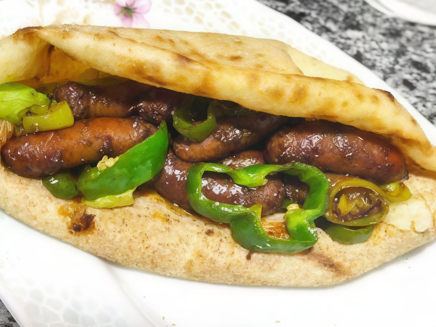 Baladi sausage sandwich
